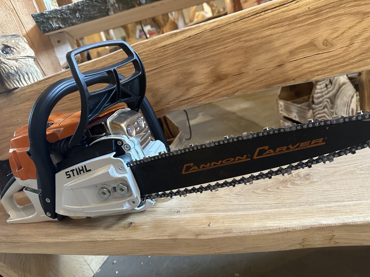 Carving-Säge STIHL MS 261 - Ausblocksäge Cannon Schiene