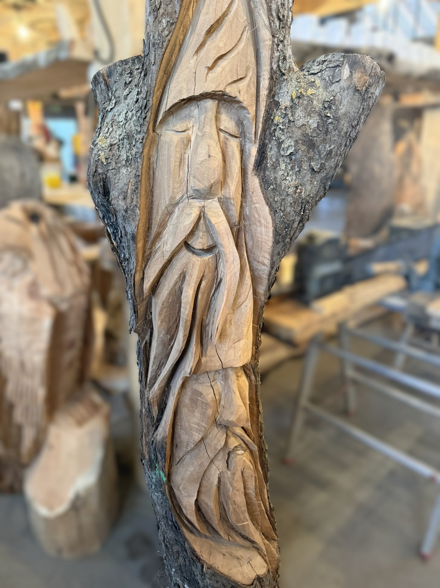 Figur - Doppelter Waldgeist mit Borke - Einzelstück
